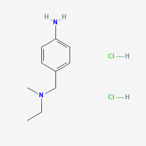 molecular formula C10H18Cl2N2 B1377293 4-{[Ethyl(methyl)amino]methyl}aniline dihydrochloride CAS No. 1384429-20-2