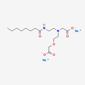 Glycine, N-[2-(carboxymethoxy)ethyl]-N-[2-[(1-oxooctyl)amino]ethyl]-, disodium salt