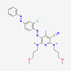 3-Pyridinecarbonitrile, 5-[[2-chloro-4-(phenylazo)phenyl]azo]-2,6-bis[(3-methoxypropyl)amino]-4-methyl-