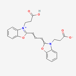 3-[2-[3-[3-(2-Carboxyethyl)-1,3-benzoxazol-3-ium-2-yl]prop-2-enylidene]-1,3-benzoxazol-3-yl]propanoate