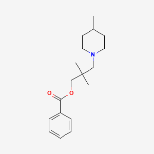 molecular formula C18H27NO2 B13773163 Benzoic acid, 2,2-dimethyl-3-(4'-methylpiperidino)propyl ester CAS No. 63916-77-8