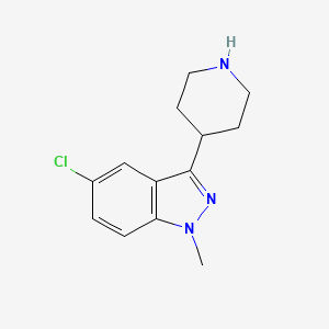 molecular formula C13H16ClN3 B13773172 1H-Indazole, 5-chloro-1-methyl-3-(4-piperidinyl)- CAS No. 742076-27-3