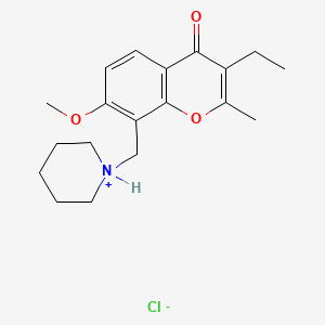 4H-1-Benzopyran-4-one, 3-ethyl-7-methoxy-2-methyl-8-(1-piperidinylmethyl)-, hydrochloride