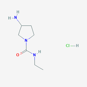 molecular formula C7H16ClN3O B1377320 3-amino-N-ethylpyrrolidine-1-carboxamide hydrochloride CAS No. 1384429-89-3
