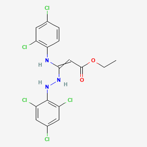 Ethyl 3-[(2,4-dichlorophenyl)amino]-3-[2-(2,4,6-trichlorophenyl)hydrazino]acrylate