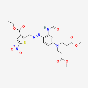 Ethyl 2-[[2-(acetylamino)-4-[bis(3-methoxy-3-oxopropyl)amino]phenyl]azo]-5-nitro-3-thenoate