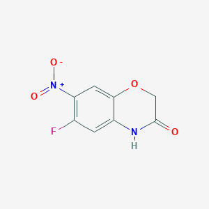 molecular formula C8H5FN2O4 B1377324 6-fluoro-7-nitro-3,4-dihydro-2H-1,4-benzoxazin-3-one CAS No. 1160591-69-4