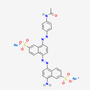 Disodium 8-((4-acetamidophenyl)azo)-5-((4-amino-6-sulphonatonaphthyl)azo)naphthalene-2-sulphonate