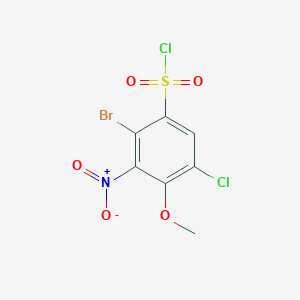 2-Bromo-5-chloro-4-methoxy-3-nitrobenzene-1-sulfonyl chloride