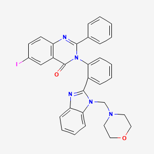 4(3H)-Quinazolinone, 6-iodo-3-(2-(1-(4-morpholinylmethyl)-1H-benzimidazol-2-yl)phenyl)-2-phenyl-