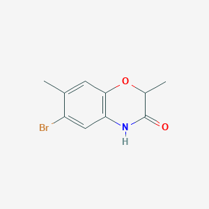 molecular formula C10H10BrNO2 B1377331 6-bromo-2,7-dimethyl-3,4-dihydro-2H-1,4-benzoxazin-3-one CAS No. 1376284-55-7
