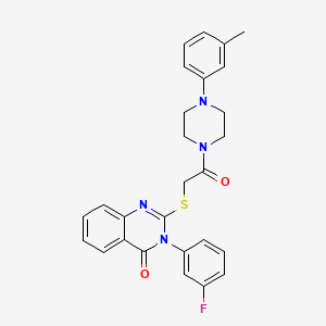 4(3H)-Quinazolinone, 3-(m-fluorophenyl)-2-((((4-(m-tolyl)-1-piperazinyl)carbonyl)methyl)thio)-