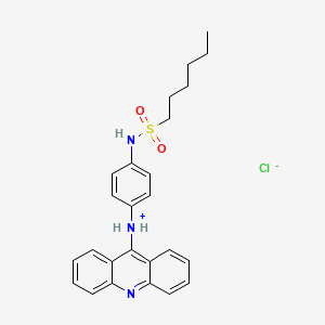 molecular formula C25H28ClN3O2S B13773335 N-(p-(Acridin-9-ylamino)phenyl)hexanesulfonamide hydrochloride CAS No. 66147-69-1