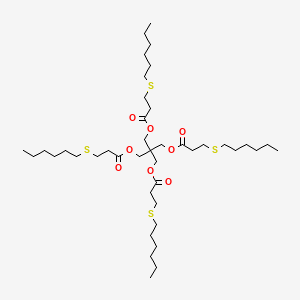 molecular formula C41H76O8S4 B13773348 2,2-bis[[3-(Hexylthio)-1-oxopropoxy]methyl]propane-1,3-diyl bis[3-(hexylthio)propionate] CAS No. 68092-48-8