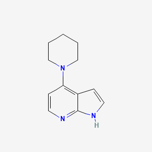 molecular formula C12H15N3 B13773358 1H-Pyrrolo[2,3-B]pyridine, 4-(1-piperidinyl)- 