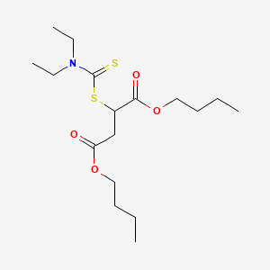 molecular formula C17H31NO4S2 B13773361 Dibutyl (((diethylamino)thioxomethyl)thio)succinate CAS No. 70715-09-2