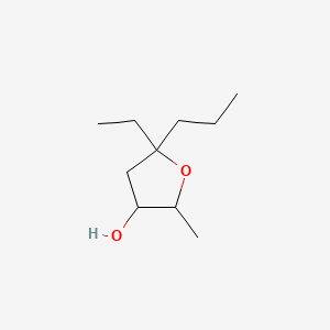 molecular formula C10H20O2 B13773645 5-Ethyl-2-methyl-5-propyltetrahydro-3-furanol CAS No. 6744-59-8