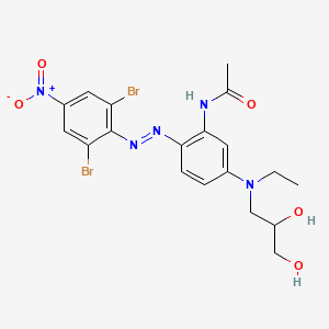 Acetamide, N-(2-((2,6-dibromo-4-nitrophenyl)azo)-5-((2,3-dihydroxypropyl)ethylamino)phenyl)-