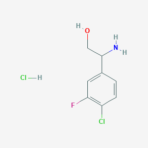 molecular formula C8H10Cl2FNO B1377373 2-氨基-2-(4-氯-3-氟苯基)乙醇盐酸盐 CAS No. 1427380-48-0