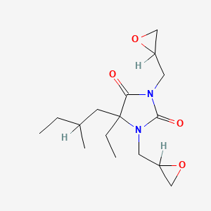 molecular formula C16H26N2O4 B13773872 5-Ethyl-5-(2-methylbutyl)-1,3-bis(oxiranylmethyl)imidazolidine-2,4-dione CAS No. 68444-05-3