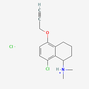 molecular formula C15H19Cl2NO B13773877 1-Naphthylamine, 1,2,3,4-tetrahydro-8-chloro-N,N-dimethyl-5-(2-propynyloxy)-, hydrochloride CAS No. 63978-79-0