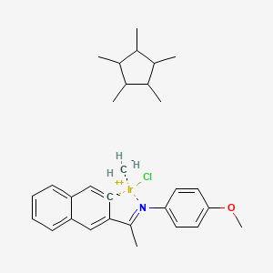 molecular formula C30H39ClIrNO B13773878 Chloro(pentamethylcyclopentadienyl){2-{1-[(4-methoxyphenyl)imino-kN]ethyl}naphthyl-kC}iridium(III) 