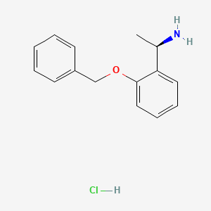 molecular formula C15H18ClNO B1377388 (1R)-1-[2-(benzyloxy)phenyl]ethan-1-amine hydrochloride CAS No. 123982-91-2