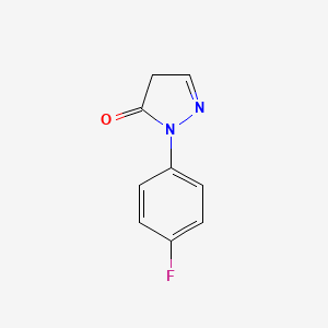 molecular formula C9H7FN2O B1377390 1-(4-fluorophenyl)-4,5-dihydro-1H-pyrazol-5-one CAS No. 1245149-27-2