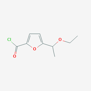 molecular formula C9H11ClO3 B13773922 5-(1-Ethoxyethyl)furan-2-carbonyl chloride CAS No. 93116-67-7