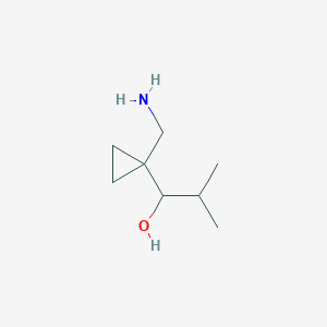 molecular formula C8H17NO B1377393 1-[1-(Aminomethyl)cyclopropyl]-2-methylpropan-1-ol CAS No. 1432680-77-7