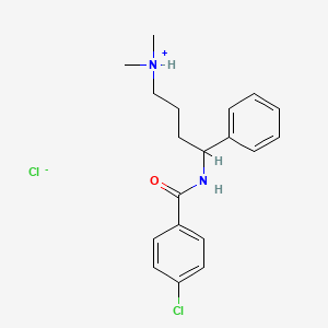 molecular formula C19H24Cl2N2O B13773969 4-Dimethylamino-1-phenyl-1-(p-chlorobenzoylamino)butane hydrochloride CAS No. 80704-42-3