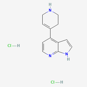molecular formula C12H15Cl2N3 B1377400 4-{1H-pyrrolo[2,3-b]pyridin-4-yl}-1,2,3,6-tetrahydropyridine dihydrochloride CAS No. 1428030-52-7