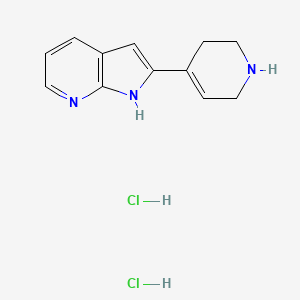 molecular formula C12H15Cl2N3 B1377404 4-{1H-pyrrolo[2,3-b]pyridin-2-yl}-1,2,3,6-tetrahydropyridine dihydrochloride CAS No. 1432681-48-5