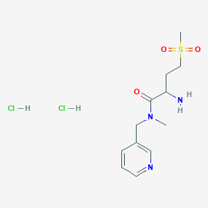 molecular formula C12H21Cl2N3O3S B1377418 2-amino-4-methanesulfonyl-N-methyl-N-(pyridin-3-ylmethyl)butanamide dihydrochloride CAS No. 1432677-73-0