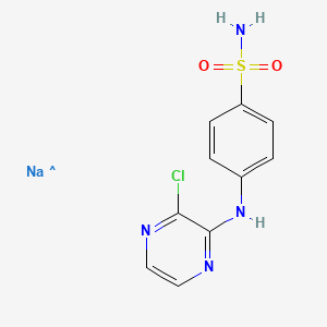 molecular formula C10H9ClN4NaO2S B13774209 Sodium N-(3-chloropyrazinyl)sulfanilamidate 