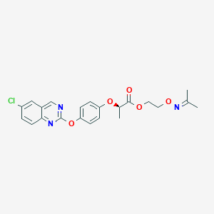 molecular formula C22H22ClN3O5 B13774248 (R)-2-(Propan-2-ylideneaminooxy)ethyl 2-(4-(6-chloroquinoxalin-2-yloxy)phenoxy)propanoate 