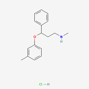 molecular formula C17H22ClNO B13774256 N-methyl-3-(3-methylphenoxy)-3-phenylpropan-1-amine;hydrochloride 