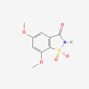molecular formula C9H9NO5S B1377429 5,7-二甲氧基苯并[d]异噻唑-3(2H)-酮 1,1-二氧化物 CAS No. 64404-51-9