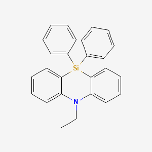 molecular formula C26H23NSi B13774295 Phenazasiline, 5-ethyl-5,10-dihydro-10,10-diphenyl- CAS No. 76-51-7