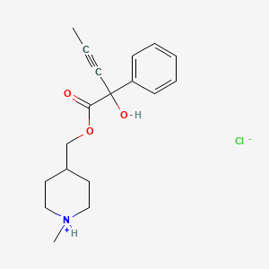 molecular formula C18H24ClNO3 B13774300 (1-Methyl-4-piperidyl)methyl phenyl(1-propynyl)glycolate hydrochloride CAS No. 92956-06-4