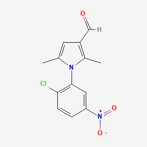 molecular formula C13H11ClN2O3 B13774453 1-(2-chloro-5-nitrophenyl)-2,5-dimethylpyrrole-3-carbaldehyde 