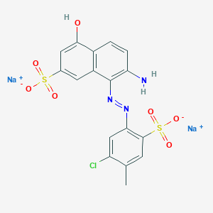 molecular formula C17H12ClN3Na2O7S2 B13774489 2-Naphthalenesulfonic acid, 6-amino-5-[(5-chloro-4-methyl-2-sulfophenyl)azo]-4-hydroxy-, disodium salt CAS No. 68631-11-8