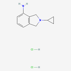 molecular formula C11H16Cl2N2 B1377451 2-环丙基-2,3-二氢-1H-异吲哚-4-胺二盐酸盐 CAS No. 1432681-28-1