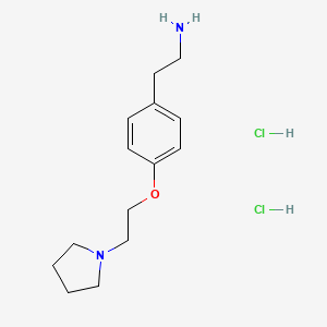 2-{4-[2-(Pyrrolidin-1-yl)ethoxy]phenyl}ethan-1-amine dihydrochloride