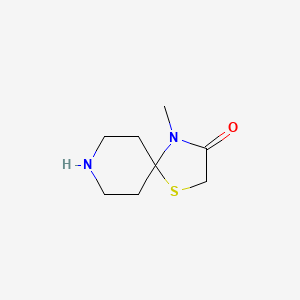 molecular formula C8H14N2OS B1377464 4-甲基-1-硫-4,8-二氮杂螺[4.5]癸烷-3-酮 CAS No. 802889-03-8