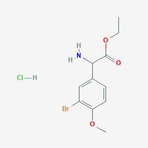 molecular formula C11H15BrClNO3 B1377466 Ethyl 2-amino-2-(3-bromo-4-methoxyphenyl)acetate hydrochloride CAS No. 1432677-66-1