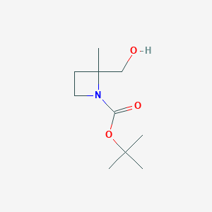 molecular formula C10H19NO3 B1377474 Tert-butyl 2-(hydroxymethyl)-2-methylazetidine-1-carboxylate CAS No. 850789-22-9