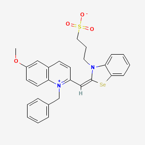 1-Benzyl-6-methoxy-2-[[3-(3-sulfonatopropyl)-3H-benzoselenazol-2-ylidene]methyl]quinolinium