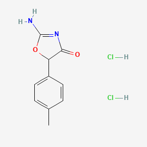 molecular formula C10H12Cl2N2O2 B1377490 2-Amino-5-(4-methylphenyl)-4,5-dihydro-1,3-oxazol-4-one dihydrochloride CAS No. 1432680-09-5