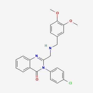 4(3H)-Quinazolinone, 3-(p-chlorophenyl)-2-((veratrylamino)methyl)-